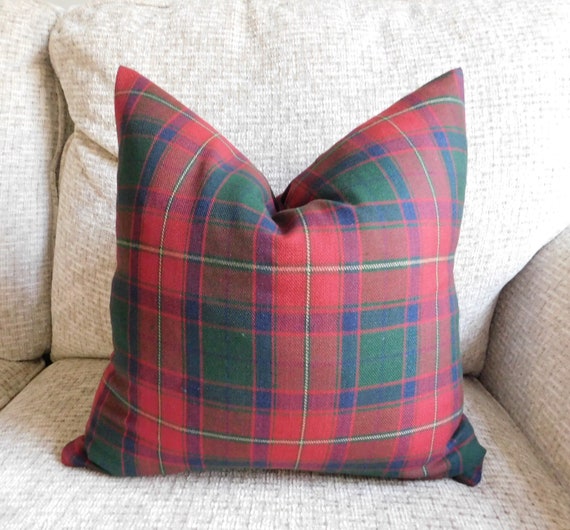 red plaid pillow cases