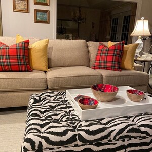 Christmas Red Green Plaid Pillow Cover Traditional Holiday Pillow Cover Plaid Christmas Pillow Cover Choose Size image 2