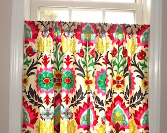 Cafe Curtain Window Treatment  Waverly Santa Maria Desert Flower Curtain Panel Half Window