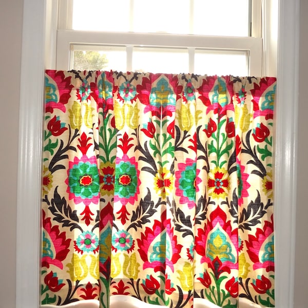 Cafe Curtain Window Treatment  Waverly Santa Maria Desert Flower Curtain Panel Half Window