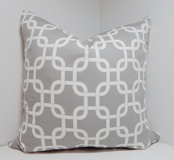 Items similar to Grey & White Geometric Pillow Cover Grey Geometric