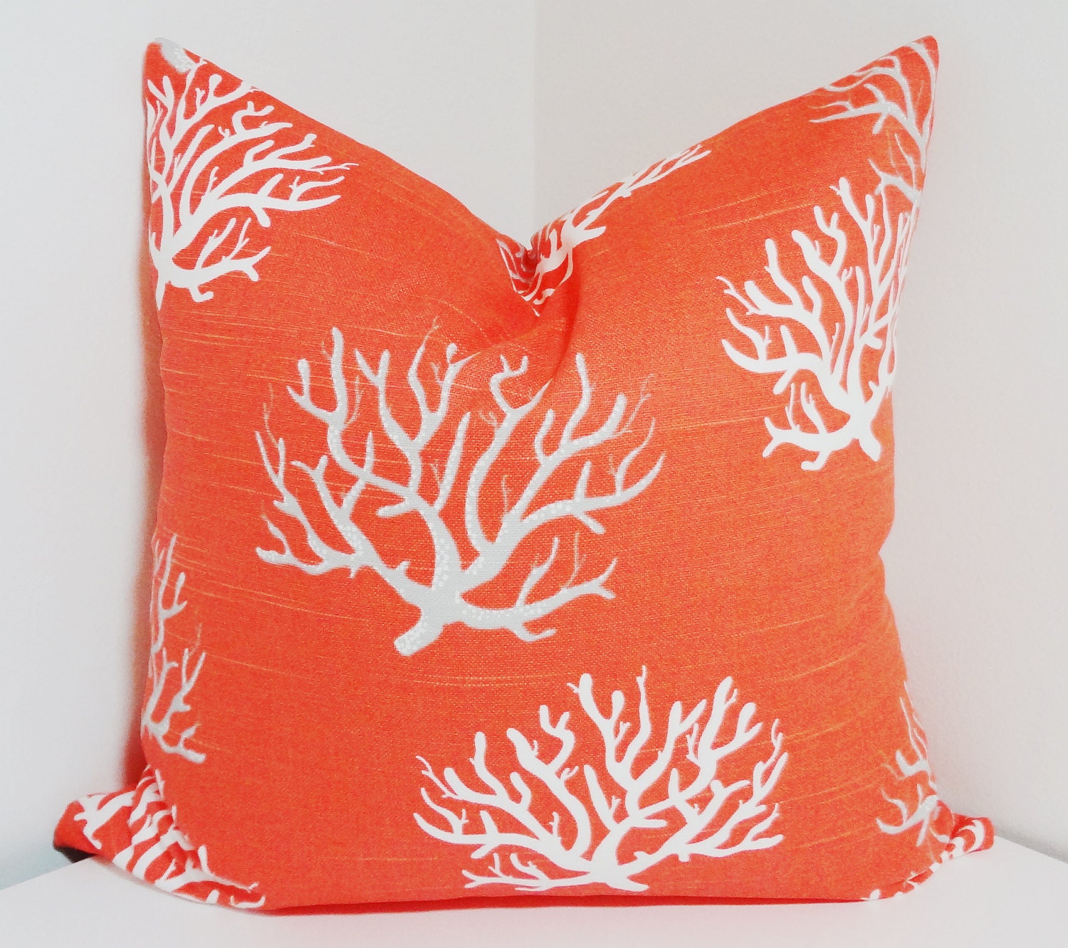 Ocean Coral Salmon Orange Pillow Covers Orange White Grey Coral Pillow Cover 18x18