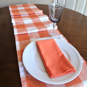 Farmhouse Buffalo Plaid Table Runner Napkins Fall Plaid Runner Large 3&quot; Checked Table Runner All Sizes 7 Colors