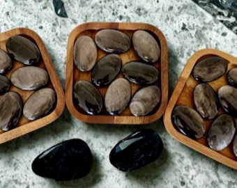 Silver Sheen Obsidian Palm Stone