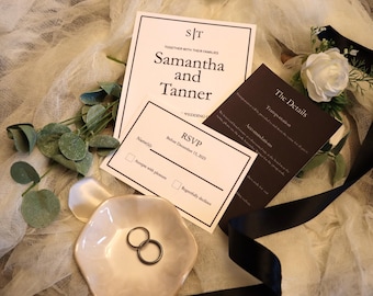 Modern Minimalistic Wedding Invitation Suite