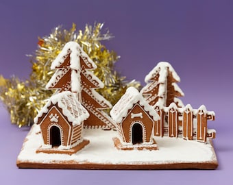Gingerbread House Add-Ons – Dog House, Trees & Fence Templates (PDF Pattern)