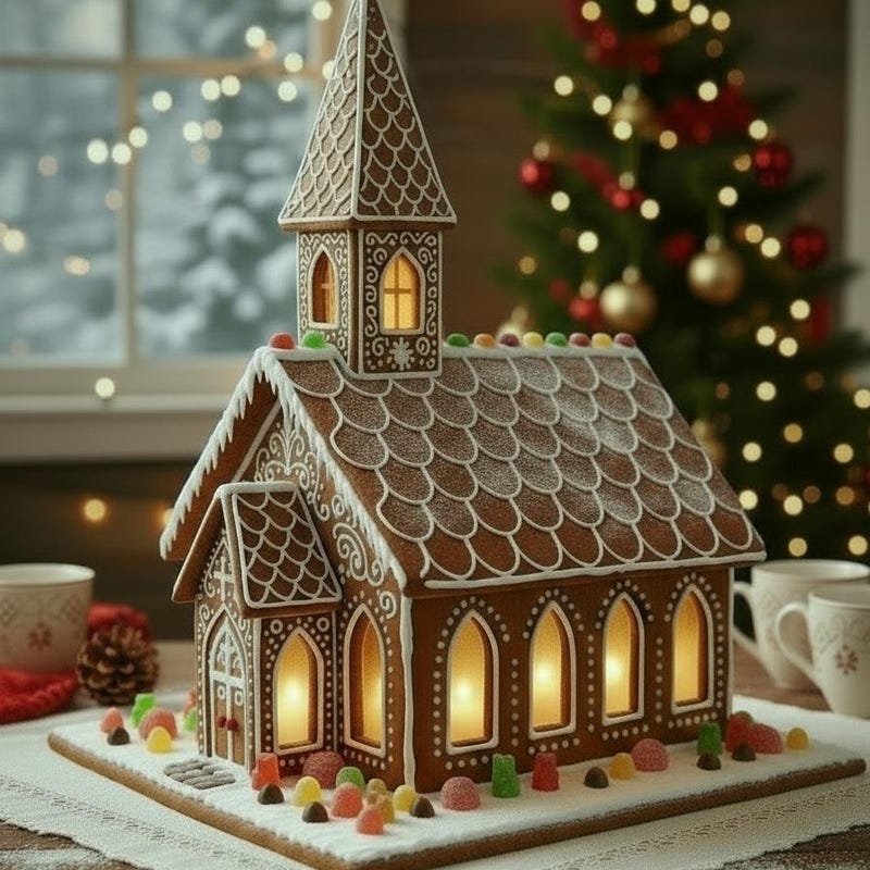 Template Gingerbread Church Etsy