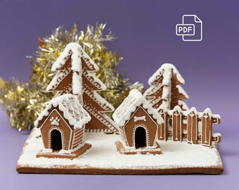 Componenti aggiuntivi per casette di pan di zenzero: modelli per cucce, alberi e recinzioni (modello PDF)