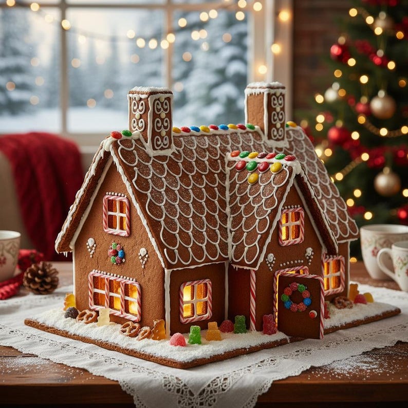 Gingerbread House Template - Classic Easy Home image 1
