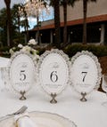 Oval Vintage Lace Table Numbers, Personalized Reception Cards, Romantic Wedding Decor, Antique Table Signs product logo