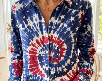 USA 250th Anniversary Blouse Shirt, Semiquincentennial Casual Shirt, Retro American Flag 1776 Women Tops, 4th Of July Shirt, Patriotic Gift