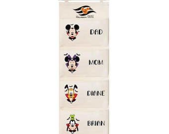 Halloween Disney Cruise Fish Extenders | Personalized Trick or Treat 3 or 4 Pocket Door Organizer | Spooky Cruise Decor