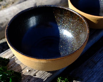 Handmade Ceramic Bowls- Black Sparkle