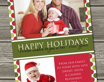 Photo Christmas Card Holiday Card Digital File I Design | Etsy