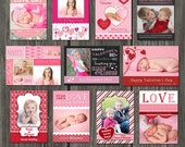 Items similar to INSTANT DOWNLOAD - Valentine's Day Card Templates - 11