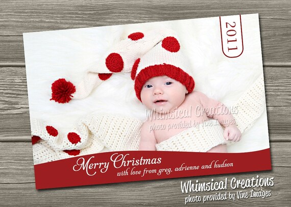 Photo Christmas Card Holiday Card Baby's 1st Christmas | Etsy