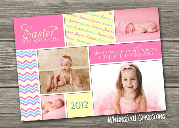 Items similar to Easter Photo Card, Easter Card - Easter Blessings
