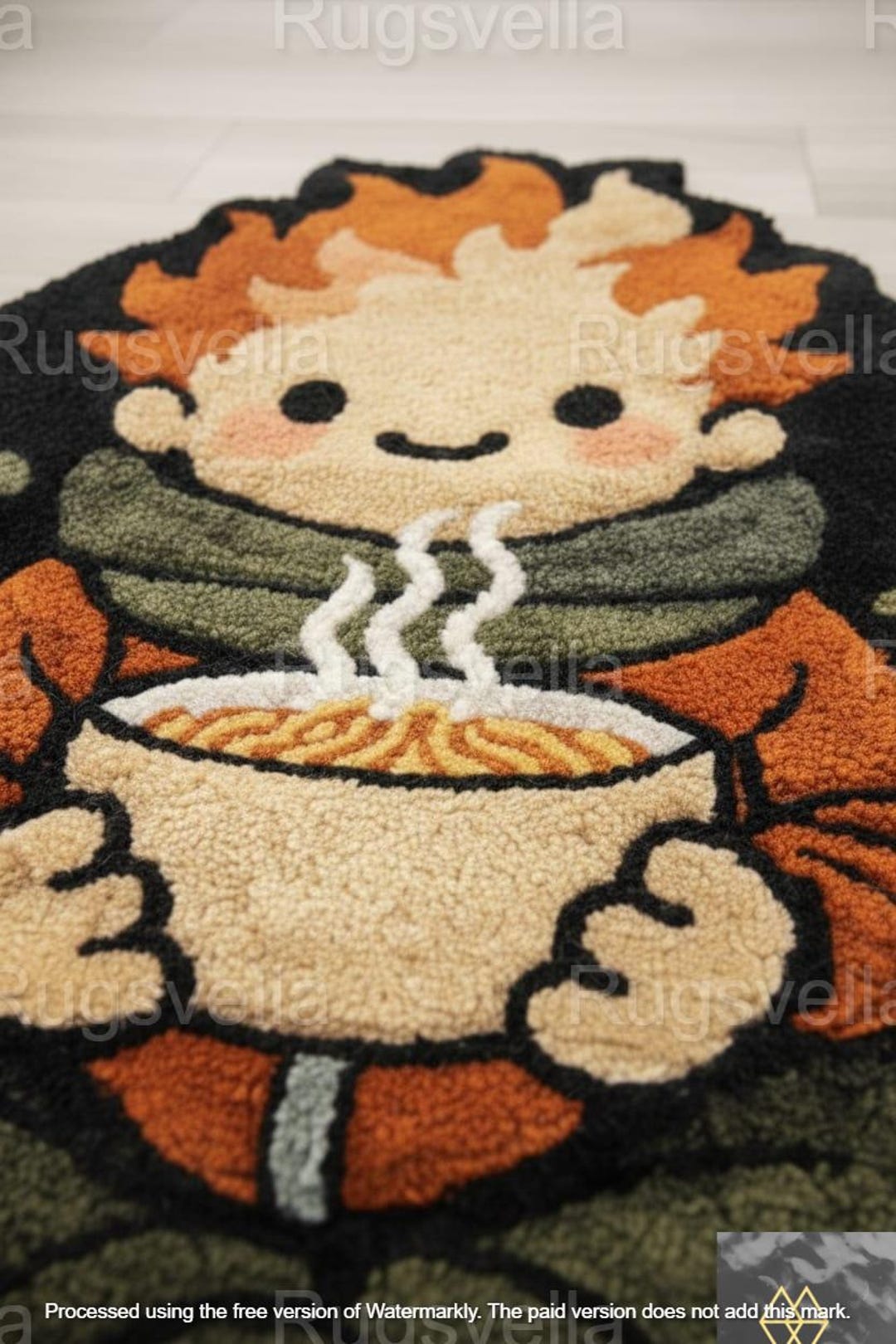 Hand Tufted Wool Rug, Cute Character Area Rug, Handmade Modern Accent ...