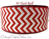 Christmas Wired Ribbon, 2 1 2 quot wide, Red and White Chevron Stripe - FIFTY YARD ROLL - quot Peppermint Chevron quot , Wire Edged Ribbon