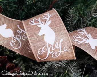 5 Yards Christmas Elegance Reindeer Glitter Accented Winter Wired Ribbon 2 1/2"W 5 Yards Christmas Elegance Reindeer Glitter Accented Winter Wired Ribbon 2 1/2"W