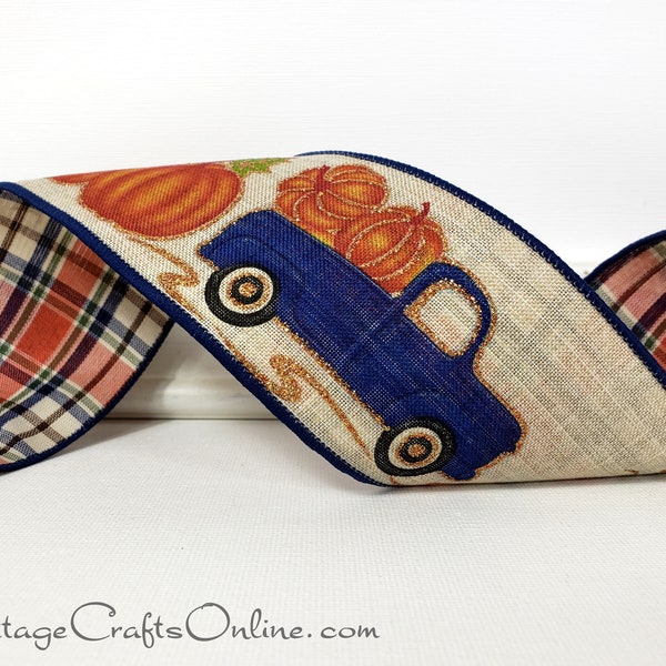 Blue Truck Fall Ribbon Etsy