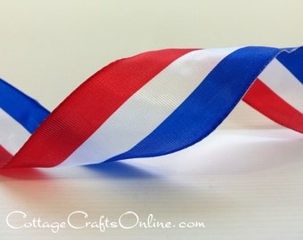 Wired Ribbon, 1.5", Red, White and Blue Stripe  - THREE YARD ROLL ~ Liberty ~ Patriotic, 4th of July, Memorial Day Ribbon