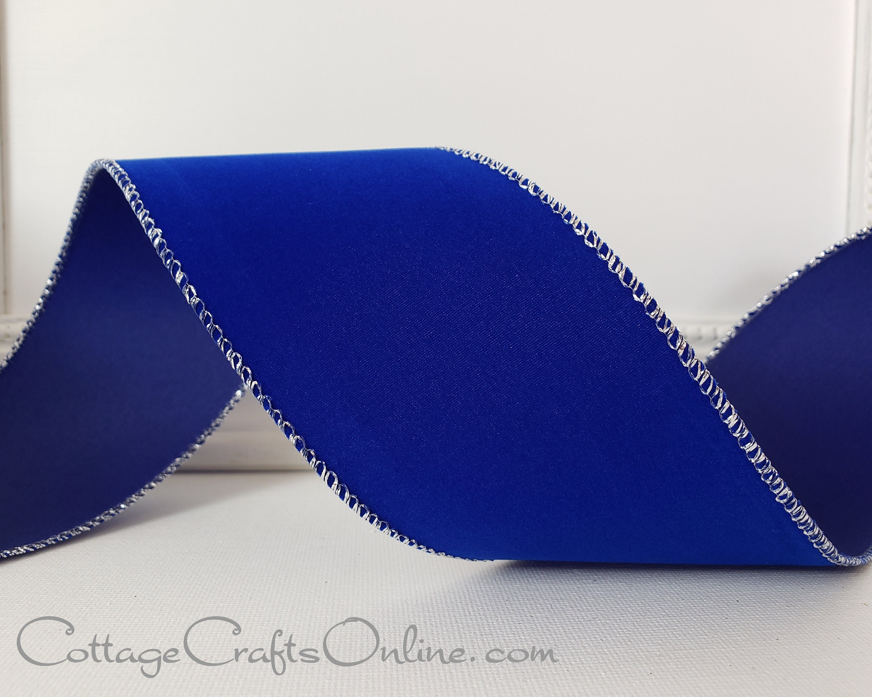 4 in Royal Blue Velvet Ribbon ~ Farrisilk ~ 10 yards ~ Wired – House of  Fancy