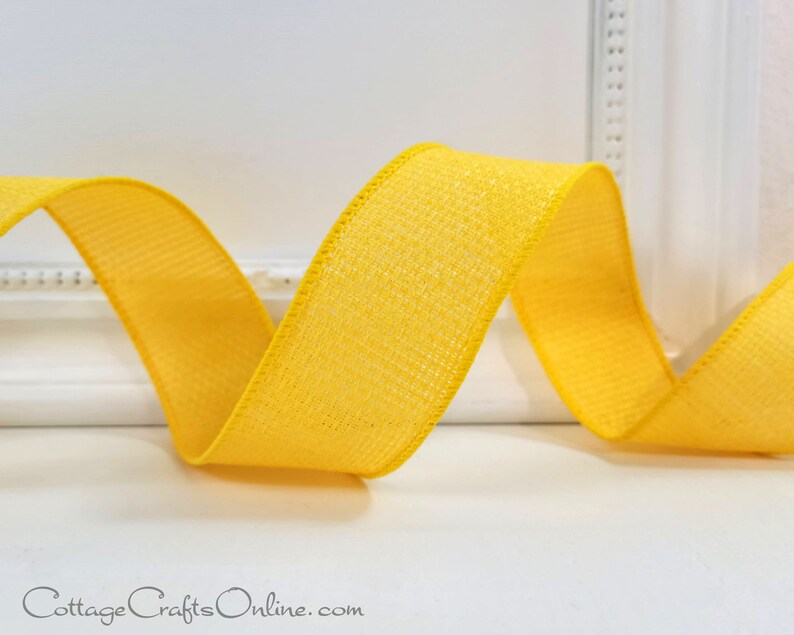 Bright Yellow Ribbons Wired Ribbon, 1.5