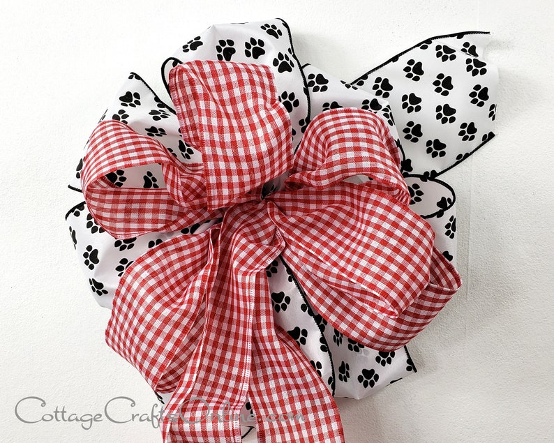 TEN YARDS ~ Red Great Gingham 4010 ~ Craft Wire Edged Ribbon Wired Ribbon 2 12 Red and White Check Gingham Plaid