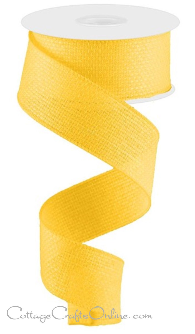 Bright Yellow Ribbons Wired Ribbon, 1.5