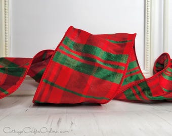 Blue Christmas Wired Ribbon, 4