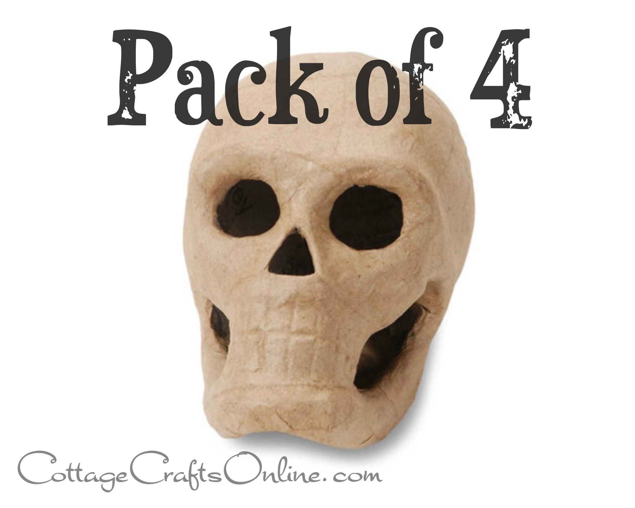 Halloween Skull 3D Paper Mache Skeleton 5 1/2 Inches PACK Etsy