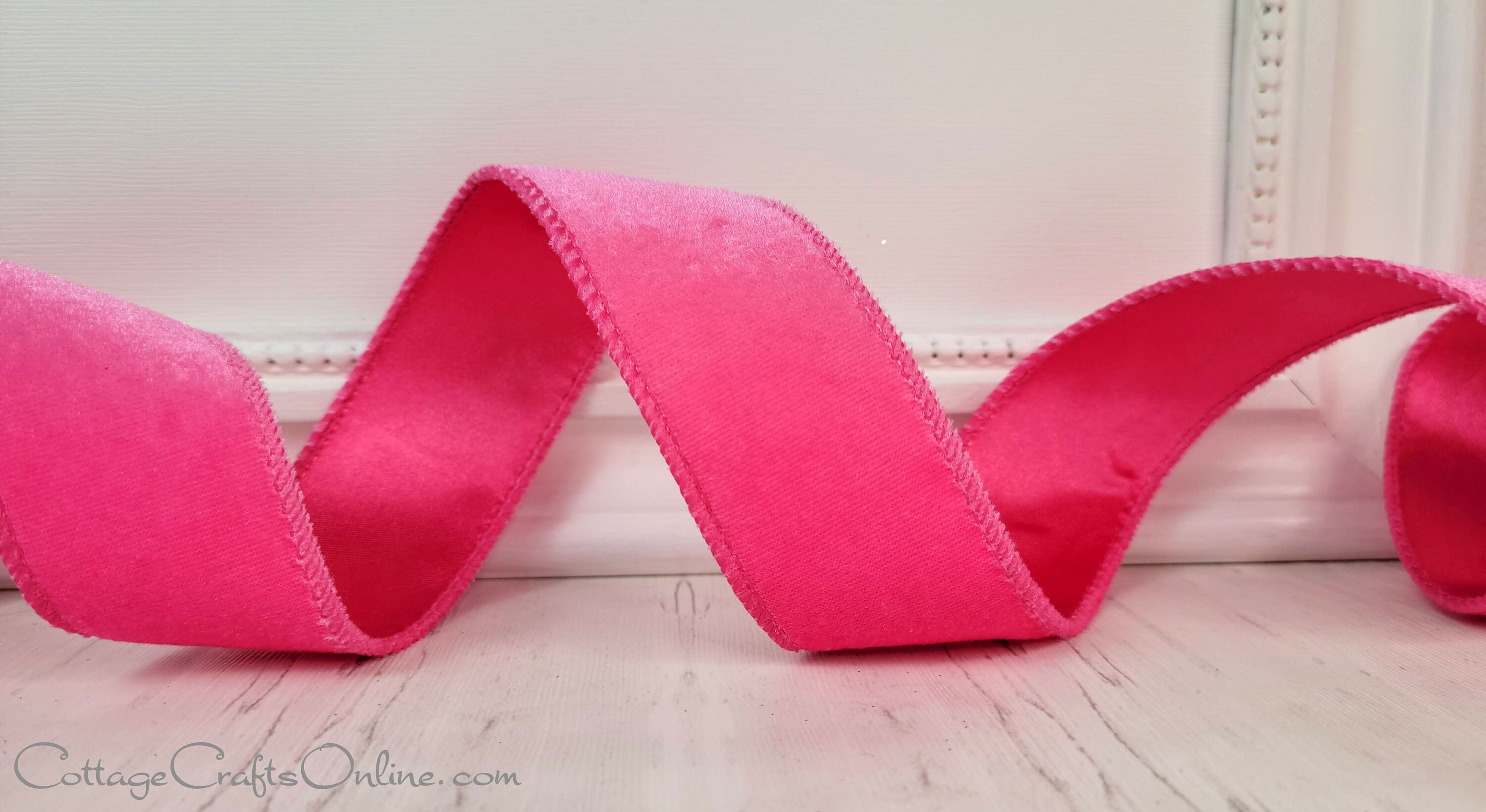 New 1” Hot Pink velvet ribbon - 17 Yards Continuous Roll