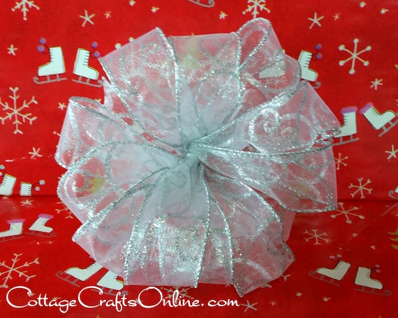 Gift Wrapping Crafting Teal, 2.5 Floral Arrangements Wired Ribbon Christmas Stars with Tinsel Fringe for Wreaths