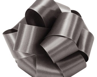 Satin Ribbon, 1.5" wide, Pewter Grey Double Face - TEN YARD ROLL - Offray Double Sided Satin No. 9 "Pewter 22" Wedding, Sewing Trim