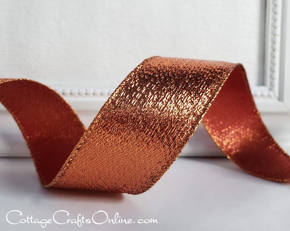 1.5 Wired Suede Velvet Ribbon Antique Gold - 10 Yards