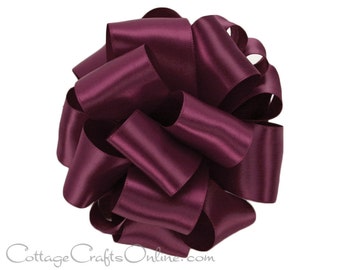 Satin Ribbon, 2.25" x Ten Yard Roll, Double Face Wine - Offray Satin No. 16 Wine Purple Double Sided Satin, Sewing Trim