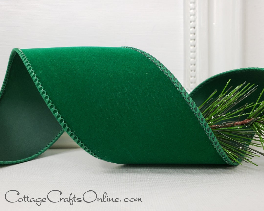 Royal Velvet Wired Edge Christmas Ribbon, Emerald Green, 2-1/2-Inch,  10-Yard 