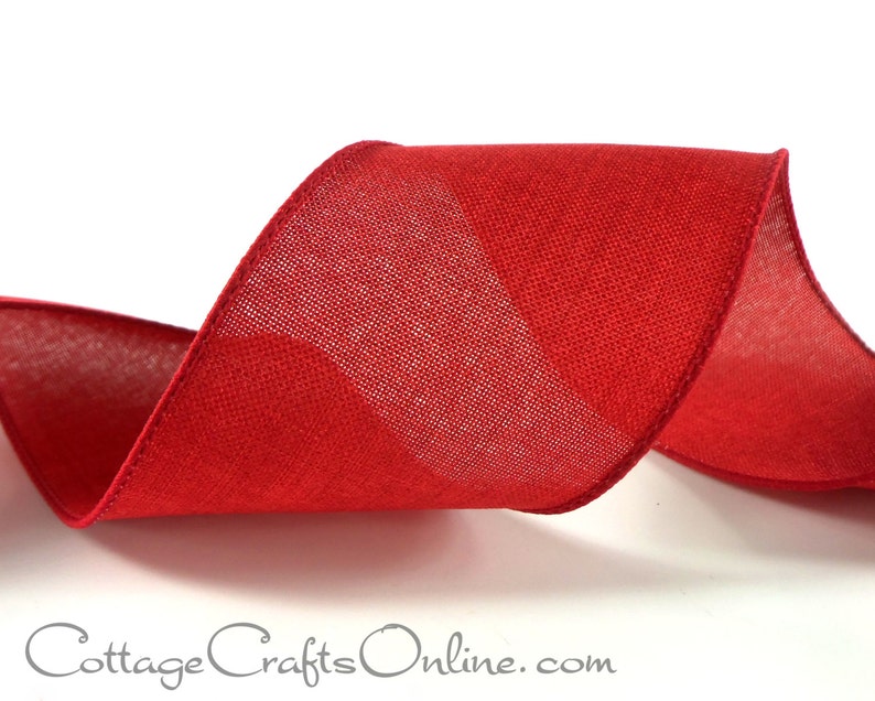 5 Yards Gold Edge Red Sheer Valentine Christmas Wired Ribbon 1 1//2/"W