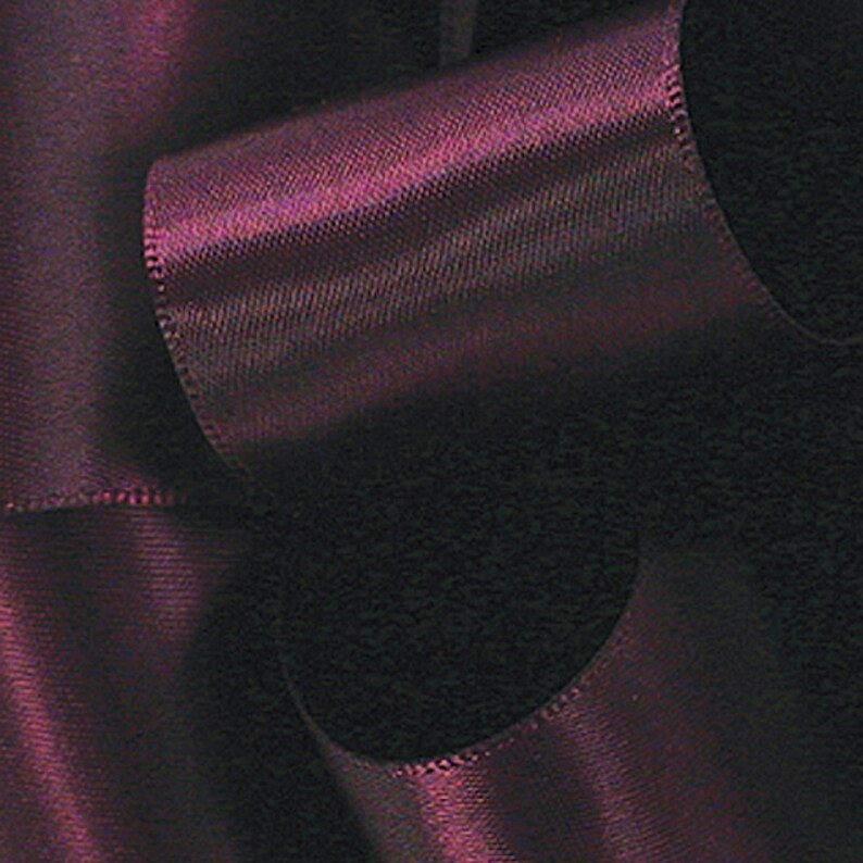 Satin Ribbon, 5/8 x Twenty Yard Roll, Double Face Eggplant Purple Offray 3 Eggplant Double Sided Satin, dfs Wedding Sewing Trim image 2