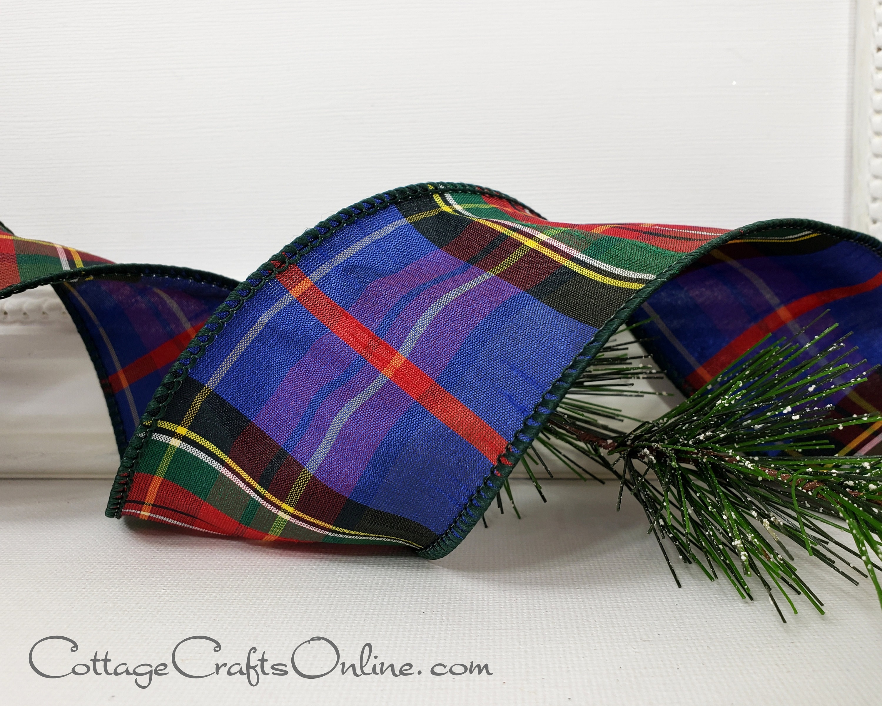 D Stevens Christmas Wired Ribbon, 2.5