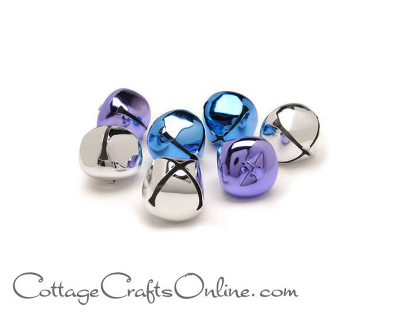 Darice Craft 1 12 Silver 8 Piece 35mm Assorted Pack Blue Jingle Bells Purple Christmas Craft Supply Decor Embellishment