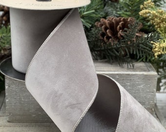 わたあめ/ribbon set gray Offray Ribbon, Silver 7/8 inch Wired Edge Metallic Ribbon