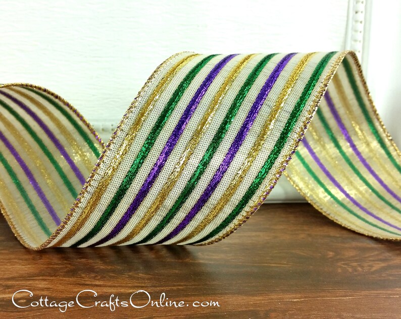 mardi gras stripe ribbon