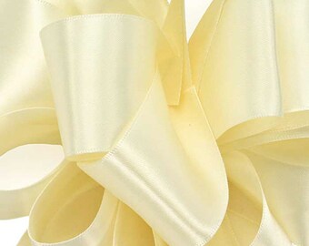 Satin Ribbon, 2.25" x Ten Yard Roll, Ivory Double Faced - Offray No. 16 "Ivory #810" Off-white Double Sided Satin, Sewing Trim
