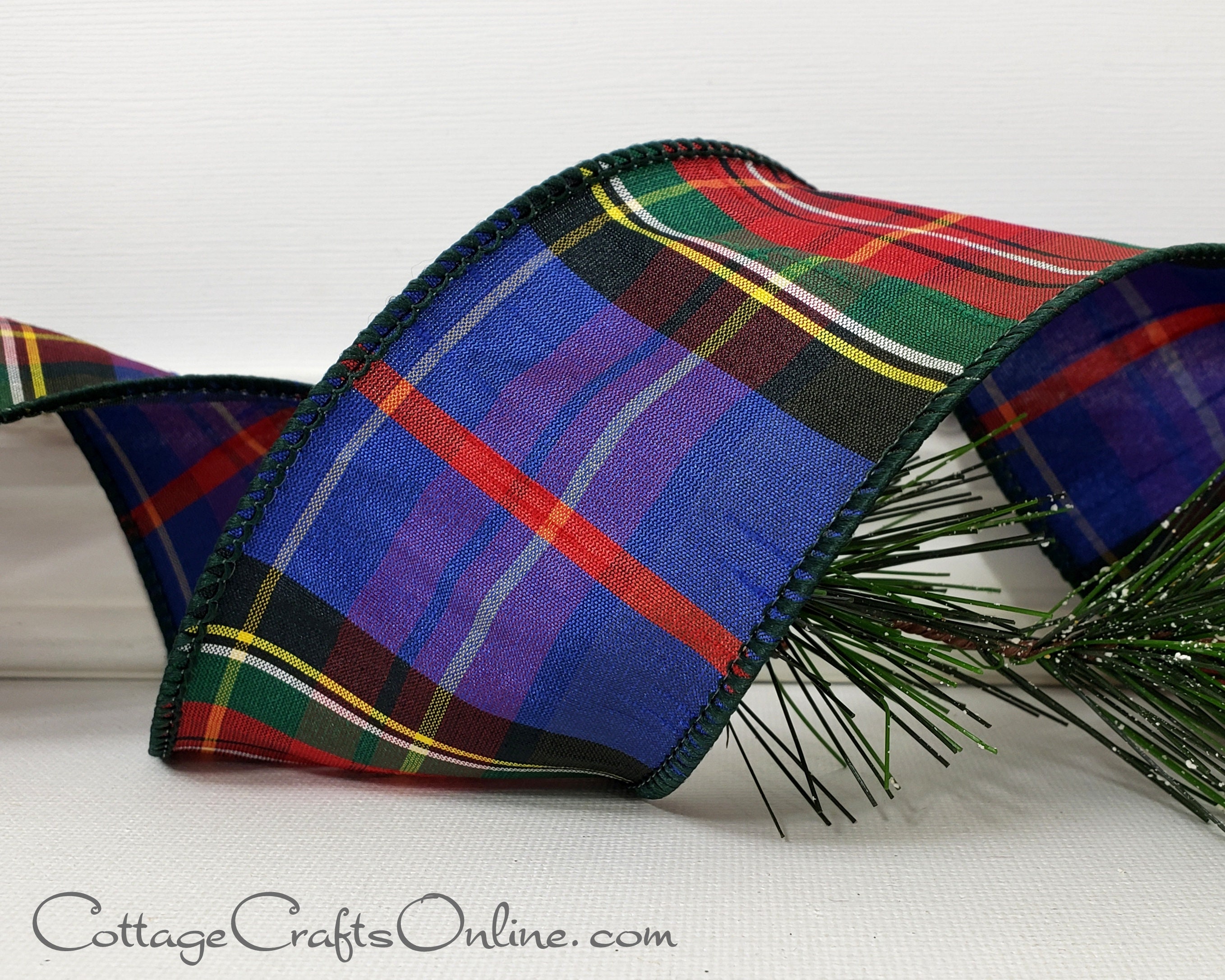 D Stevens Christmas Wired Ribbon, 2.5