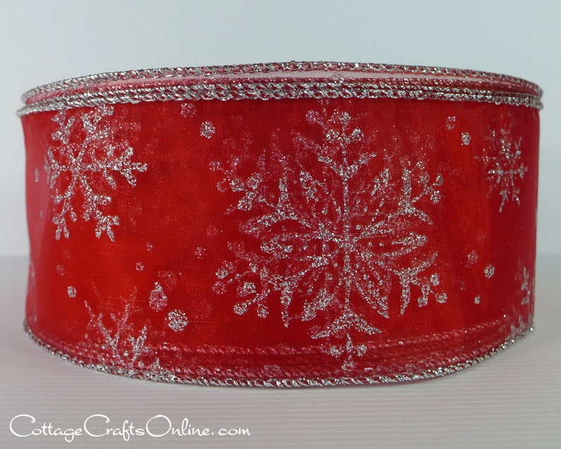 CLEARANCE Wired Christmas Ribbon 2 1/2 Red Sheer - Etsy