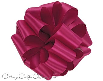 Satin Ribbon, 1.5" x Ten Yard Roll, Berry Pink Double Face - Offray "Azalea #187" Reversible Double Sided Satin, Wedding 9