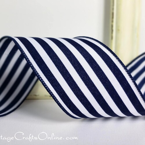 Wired Navy Blue Ribbon 1.5 Wide BY THE YARD Etsy