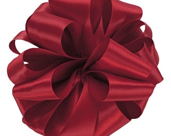 Satin Ribbon, 1.5" x Ten Yard Roll, Scarlet Red Double Face - Offray "Scarlet 9" Wedding, Christmas, Valentine Double Sided